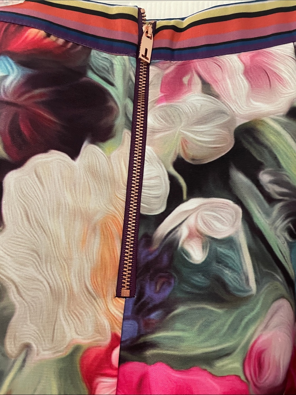 Ted Baker Bright Pink & Multicolor Floral Print Skirt - Picture 4 of 6